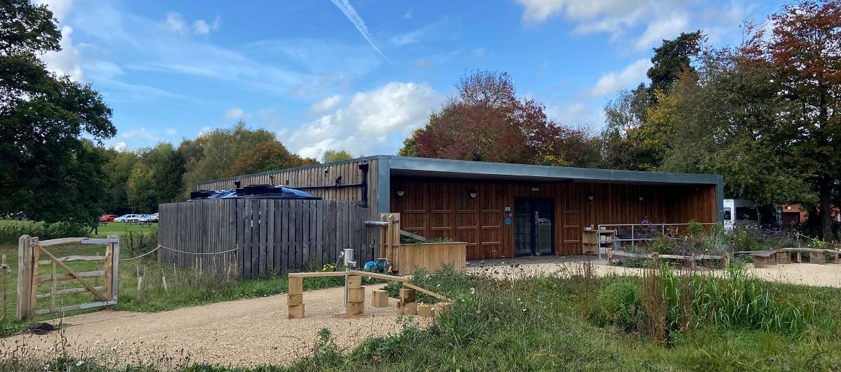 Two Tuffa 10000 litre water tanks installed adjacent to learning Hub